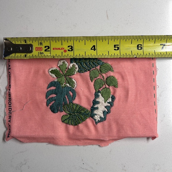 Hand Stitched Foliage Embroidery Plant Monstera - Picture 4 of 7